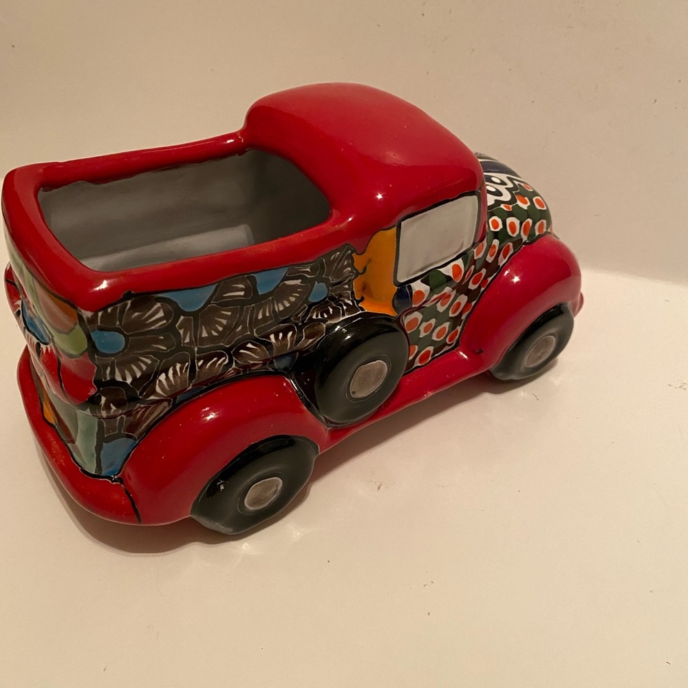 Talavera Truck Planter Pot Hand Painted Home Decor Mexican Pottery Multicolor 9” - Picture 3 of 6
